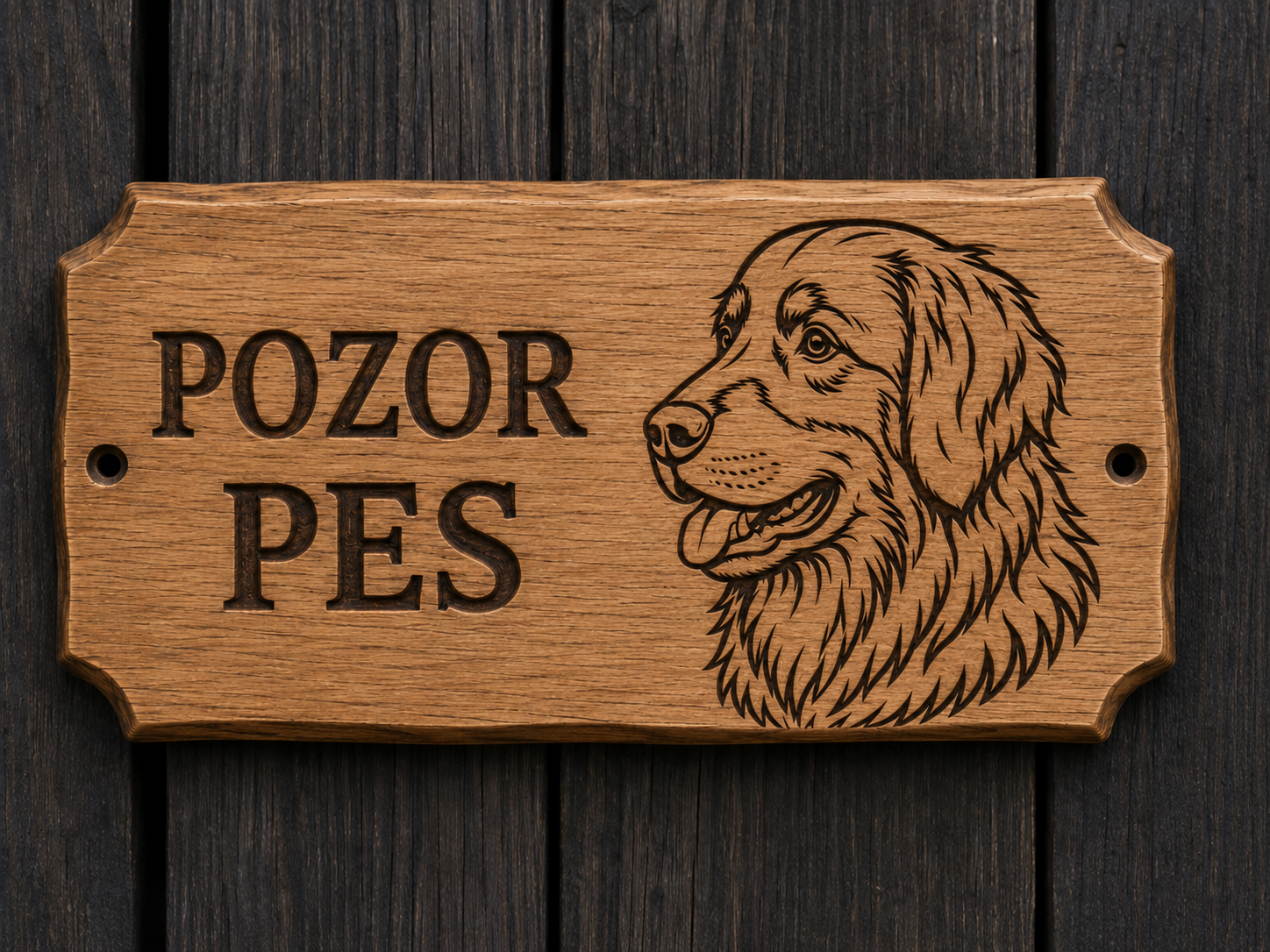 Realistická vizualizace cedule Pozor pes připravená ke schválení