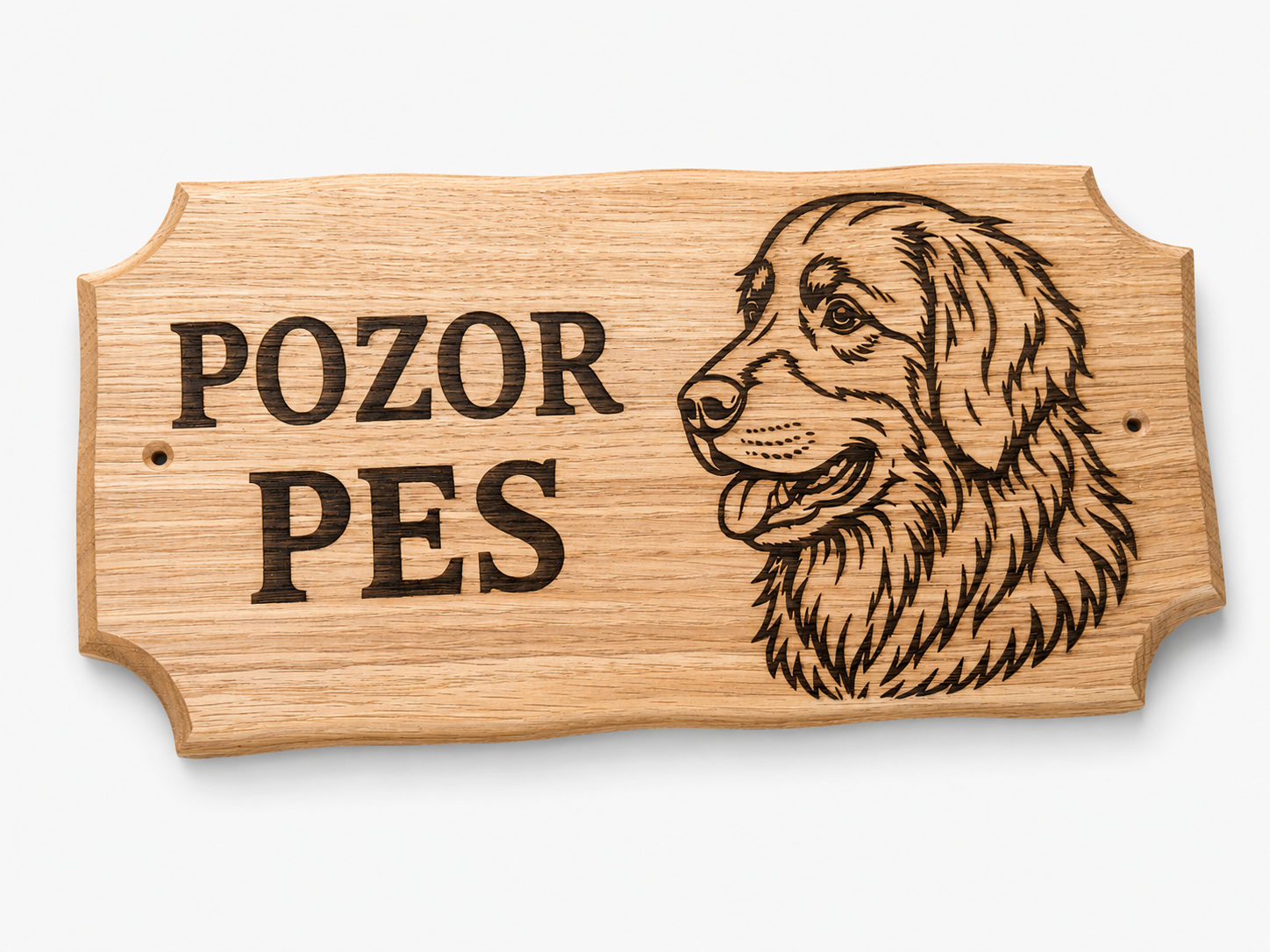 Cedulka "Pozor pes" s ozdobným okrajem